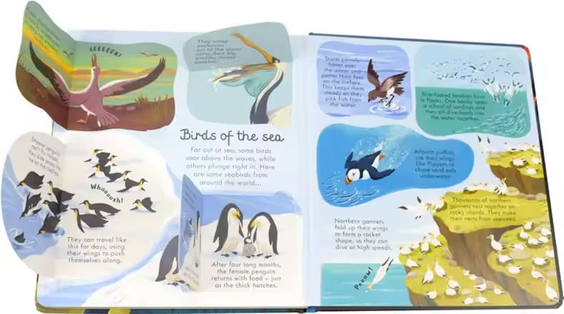 Usborne Look Inside Seas And Oceans, Children's books aged 3 4 5 6, English Popular science picture Board books, 9781474947060
